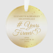 Elegant Jubileum Gold YEARS IN FOREVÉ Foto Ornament (voorkant)