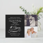 Elegant Jubileum Hart JAAR IN DE EEUWIGHEID Foto Kaart (Staand voorkant)