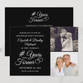 Elegant Jubileum Hart JAAR IN DE EEUWIGHEID Foto Kaart (Voorkant / Achterkant)