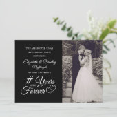 Elegant Jubileum Hart JAAR IN DE EEUWIGHEID Foto Kaart (Staand voorkant)