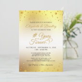 Elegant Jubileum # JAAR IN FOREVER Goud Kaart (Staand voorkant)