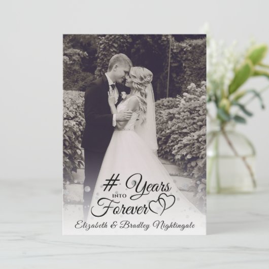 Elegant Jubileum # JAREN IN FOREVÉ Foto Kaart (Staand voorkant)