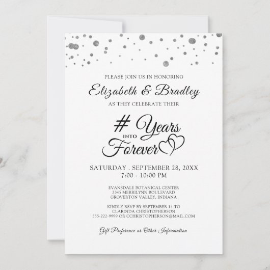 Elegant Jubileum # JAREN IN FOREVÉ Foto Kaart (Achterkant)