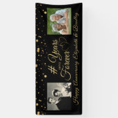 Elegant Jubileum JAREN IN FOREVER 2 Foto's Spandoek (Verticaal)