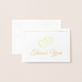 Elegant Jubileum Monogramed Hearts Hartelijk dank Folie Kaarten (Voorkant met envelop)