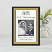 Elegant Jubileum Party Custom Invitation (goud) Kaart (Staand voorkant)