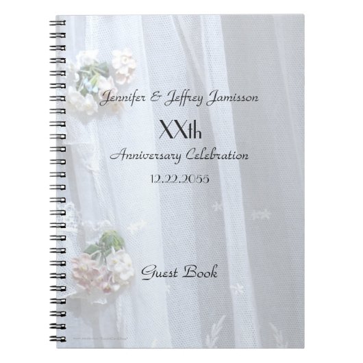 Elegant Jubileum Party Guest Book,  kant Notitieboek (Voorkant)