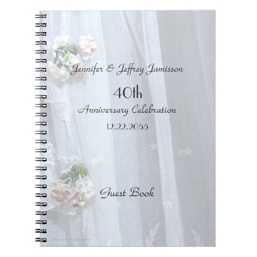 Elegant Jubileum Party Guest Book,  kant Notitieboek (Voorkant)