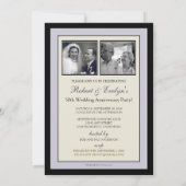Elegant Jubileum Party Invitation (zilver) Kaart (Achterkant)
