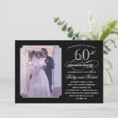 Elegant Jubileum Party Photo Invitation Kaart (Staand voorkant)