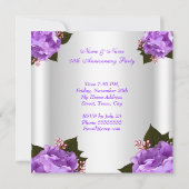 Elegant Jubileum Party Purple Flowers Kaart (Achterkant)
