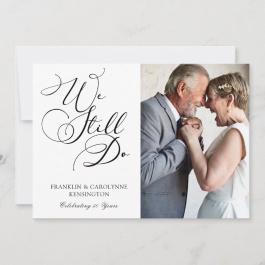 Elegant Jubileum Vow Renewal Foto Kaart (Voorkant)