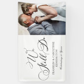 Elegant Jubileum Vow Renewal Foto Spandoek (Verticaal)
