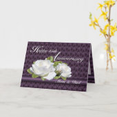 Elegant Jubileum White Roses Cards Kaart (Gele Bloem)