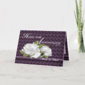 Elegant Jubileum White Roses Cards Kaart (Voorkant)