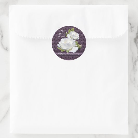Elegant Jubileum Witte Rozen Stickers (Tas)