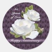 Elegant Jubileum Witte Rozen Stickers (Voorkant)