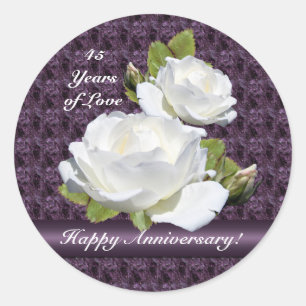 Elegant Jubileum Witte Rozen Stickers