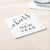 Elegant juicht oudejaarsavond feest kartonnen onderzetters (Schuin)
