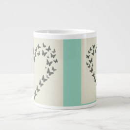 Elegant Jumbo Cup ontwerp – Butterfly Heart Silhou Grote Koffiekop