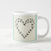 Elegant Jumbo Cup ontwerp – Butterfly Heart Silhou Grote Koffiekop (Rechts)