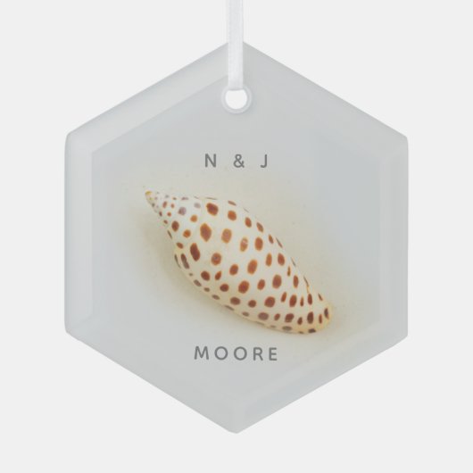 Elegant Junonia Beach Shell  Glas Ornament (Voorkant)