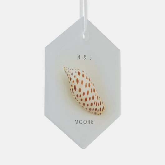 Elegant Junonia Beach Shell  Glas Ornament (Voorkant Rechts)