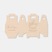Elegant Just Love Heart Soft Peach Wedding Favorie Bedankdoosjes (Uitgevouwen)