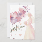 Elegant “Just Love” Wedding-Minimalist Romantic Kaart (Voorkant)