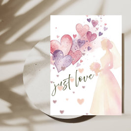Elegant “Just Love” Wedding-Minimalist Romantic Kaart
