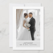 Elegant Just Married Elopement Photo Announcement Aankondiging (Voorkant)