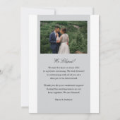 Elegant Just Married Elopement Photo Announcement Aankondiging (Achterkant)
