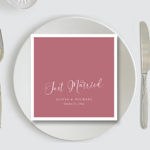 Elegant 'Just Married' Hart - Roos Gold Wedding Servet