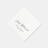 Elegant 'Just Married' Hart - Witte Bruiloft Servet (Hoek)