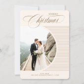 Elegant Just Married Newlywed Photo Christmas Feestdagenkaart (Voorkant)