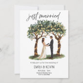 Elegant Just Married Wedding Party-Modern Romantic Kaart (Voorkant)