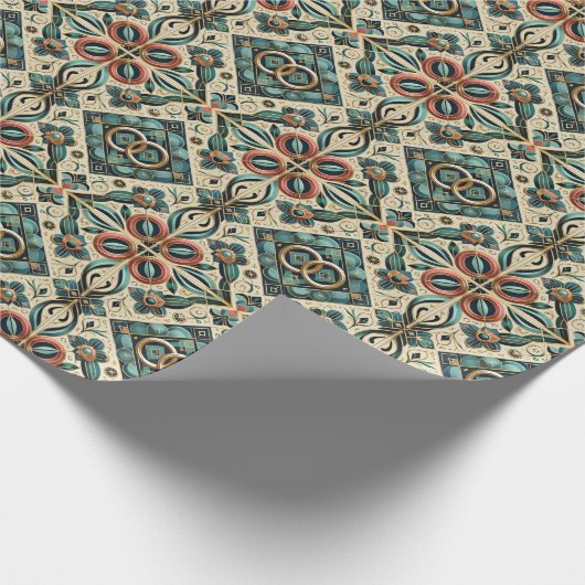 Elegant juweel getinte verlovingsring met ineenges cadeaupapier (Hoek)