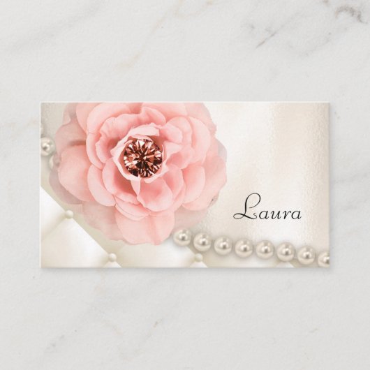 Elegant juwelen Mode Roos Roze parels Visitekaartje (Voorkant)