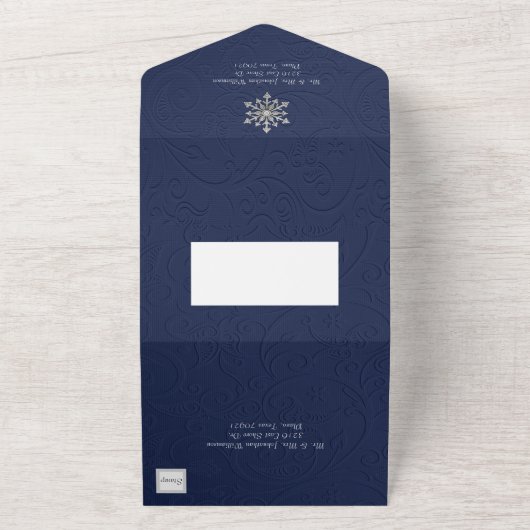 Elegant juwelen snowflake 2 alles in één uitnodigi all in one uitnodiging (Buitenkant)