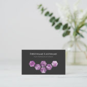 Elegant juwelier donkergrijs violet amethyst hexag visitekaartje (Staand voorkant)