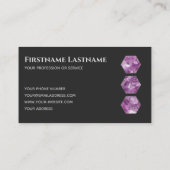 Elegant juwelier donkergrijs violet amethyst hexag visitekaartje (Achterkant)