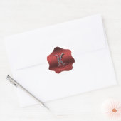 Elegant K Monogram Red Wax Seal Look Sticker (Envelop)