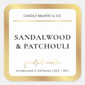 Elegant kaarlekeur voor Faux Gold Script Font Vierkante Sticker (Voorkant)