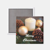 Elegant kaars met pijnbomen magneet (Voorkant / Achterkant)