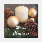 Elegant kaars met pijnbomen magneet (Voorkant)