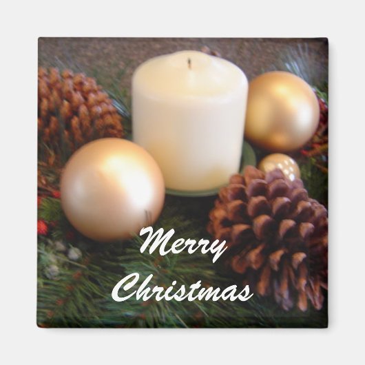 Elegant kaars met pijnbomen magneet (Voorkant)