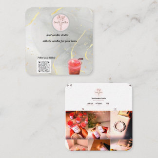 Elegant kaars Visitekaartje | Soul Candles Studio Contactkaartje