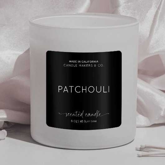 Elegant kaarsenpakket minimalistisch zwart-wit pak vierkante sticker