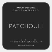 Elegant kaarsenpakket minimalistisch zwart-wit pak vierkante sticker (Voorkant)