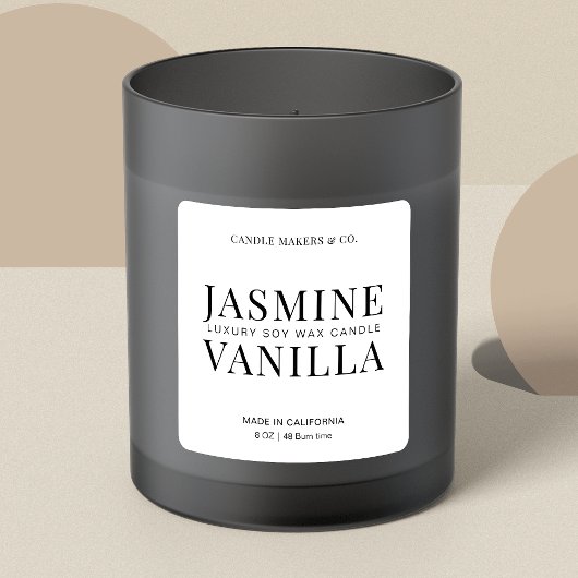 Elegant kaarsplein minimalistisch zwart wit vierkante sticker